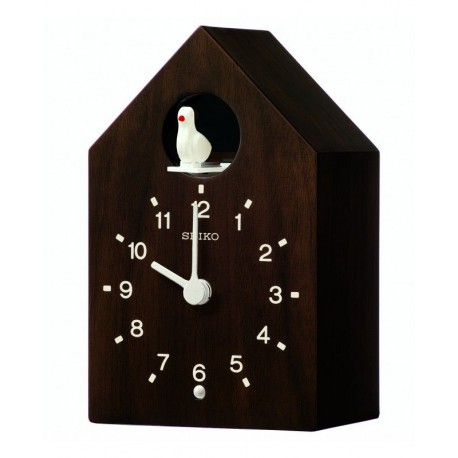 Horloge coucou en bois foncé Seiko QXH070BN