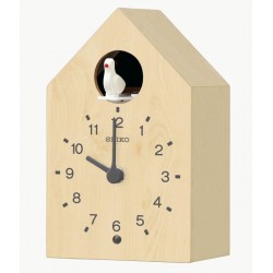 Horloge coucou en bois clair Seiko QXH070AN