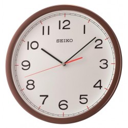 Horloge murale marron métallisé et blanc Seiko QXA476BT