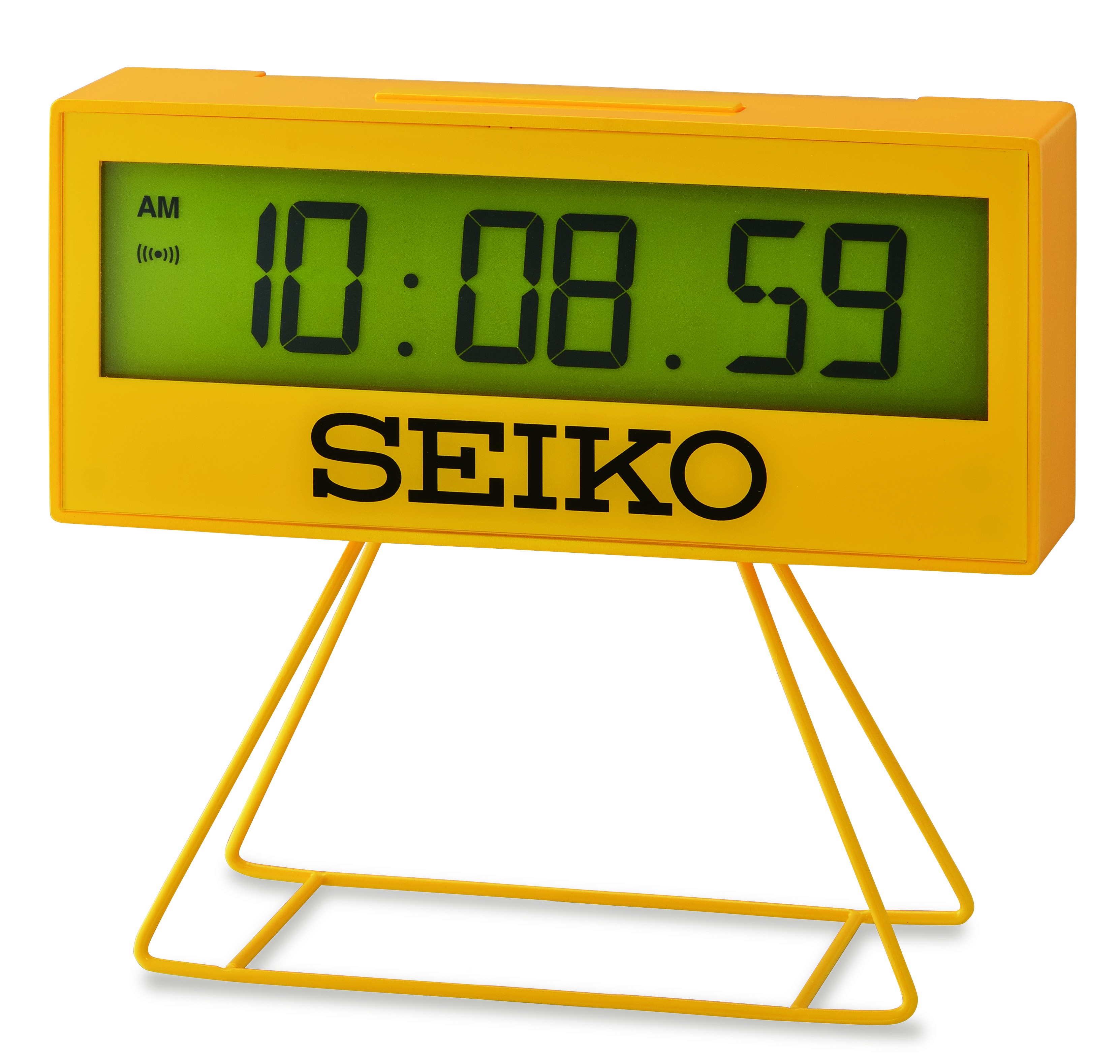 Réveil digital SEIKO QHL083YN en plastique jaune amovible