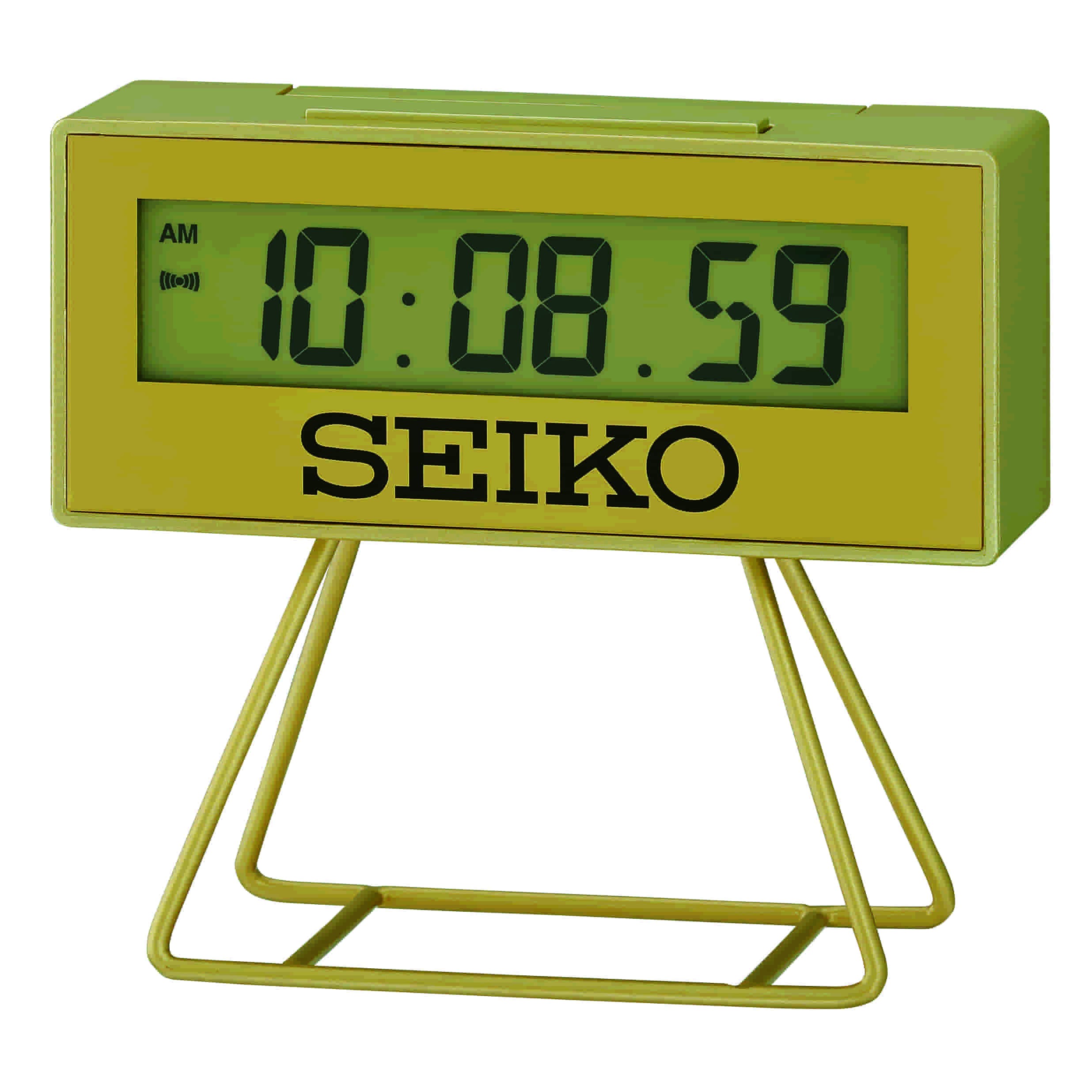 Réveil digital SEIKO QHL062G en plastique doré